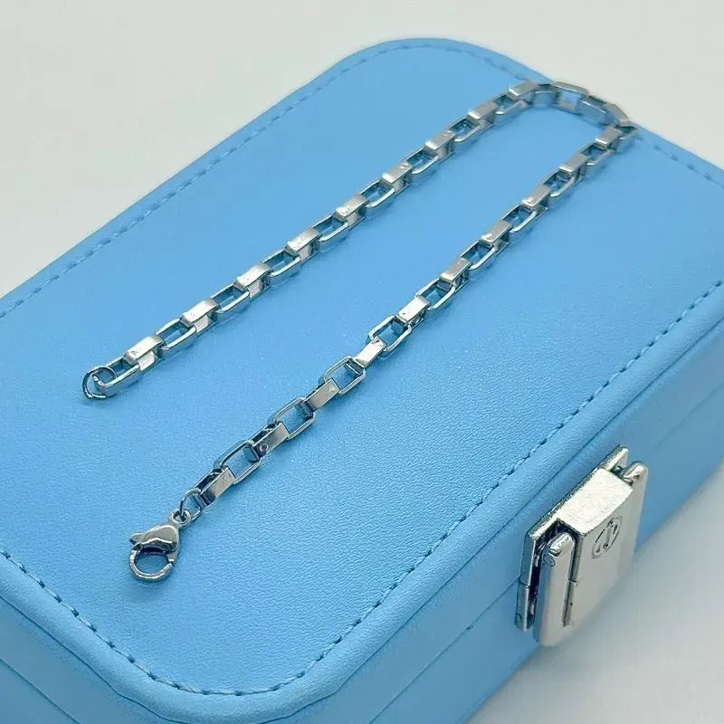 Pulseira Elo Cartier Quadrado 4mm Aço 316L