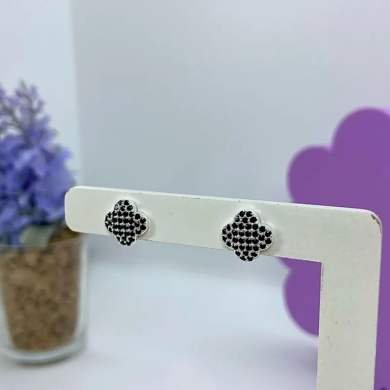 Brinco Inspiração Van Cleef Mini Zircônias Pretas – foto 2