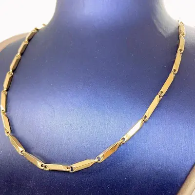 Colar Chapas Navetes 60CM Aço 316L