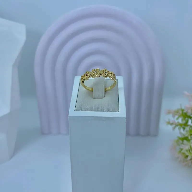 Anel Arranjo Flores com Zirconias – foto 4