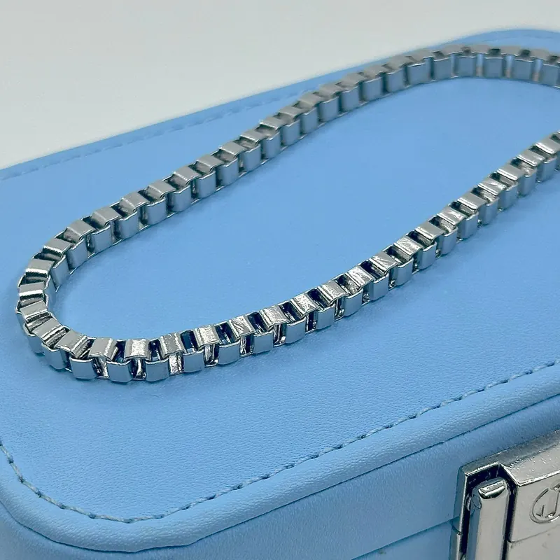 Pulseira Elos Quadrados Entrelaçados Aço 316L – foto 2