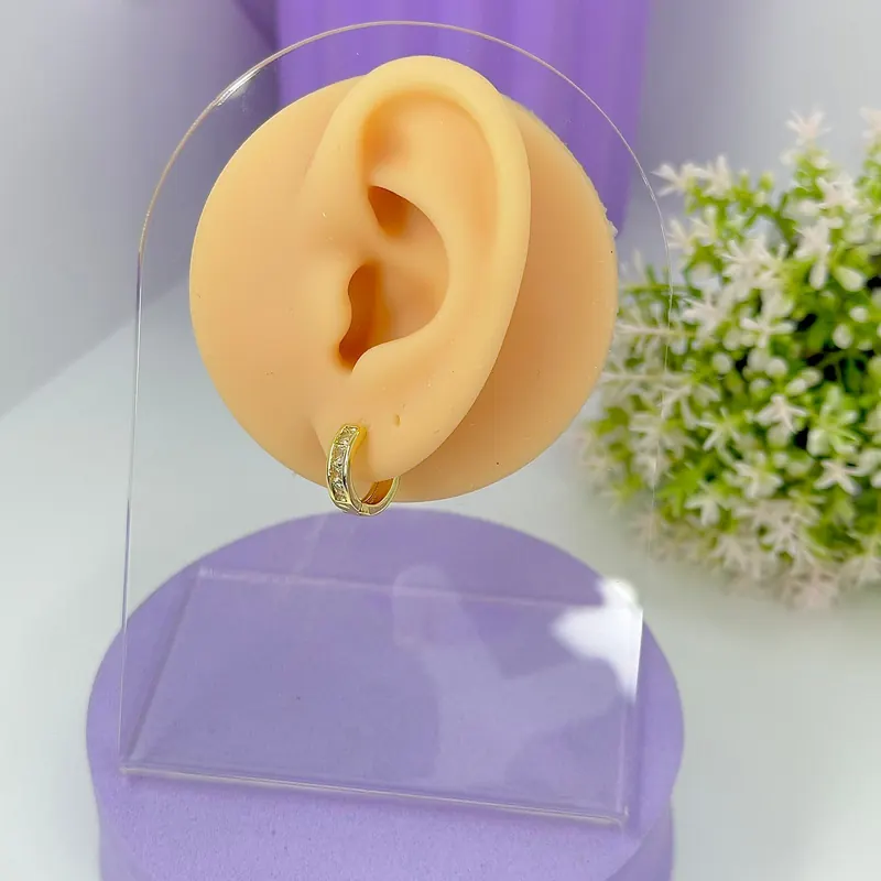 Argola Click 3 Pedras Zirconias – foto 2