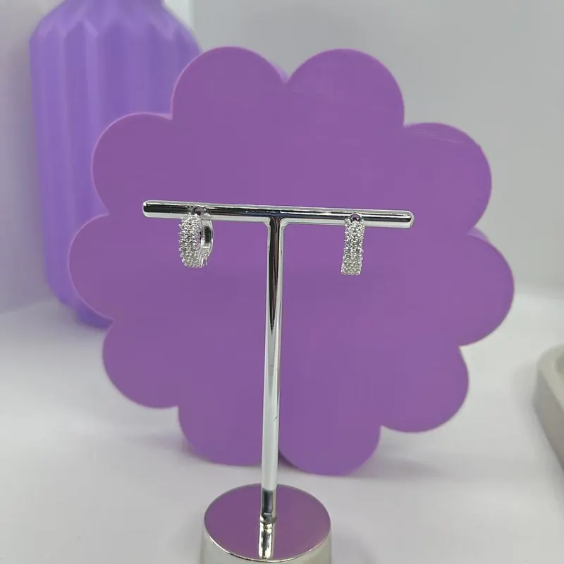 Argola Click 2 Fileiras Zirconias Quadradas – foto 3
