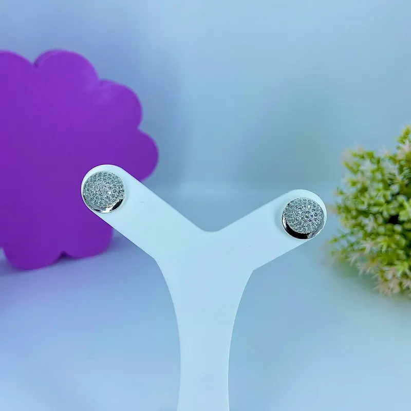 Brinco Metade Esfera Cravejada Envolvida Luxo – foto 2