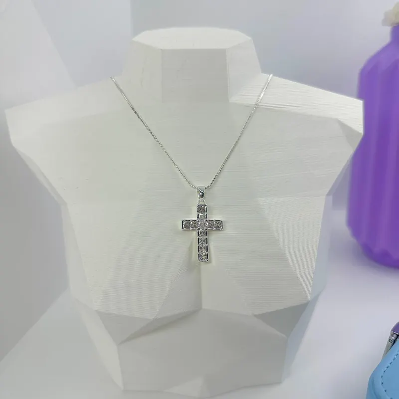 Colar Crucifixo Pedras Zirconias – foto 2