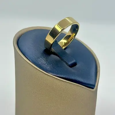 Aliança Quadrada Lisa 6mm Aço 316L