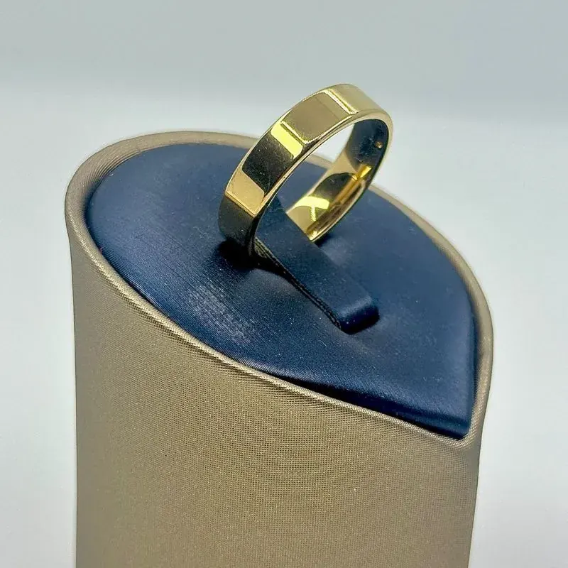 Aliança Quadrada Lisa 6mm Aço 316L