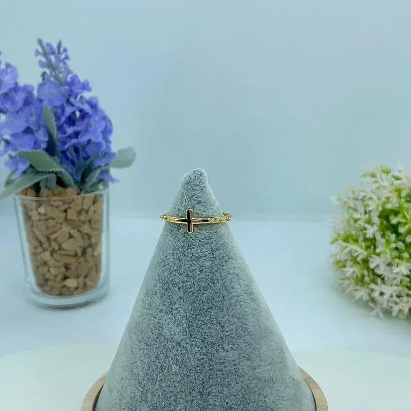 Anel Crucifixo e Bolinhas