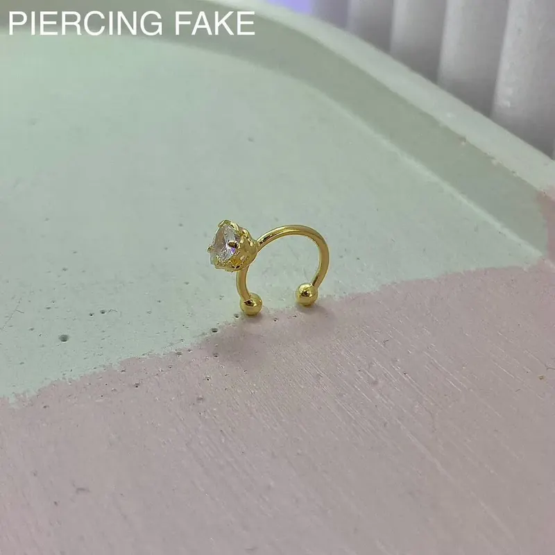 Piercing Fake Pedra Zircônia Coração – foto 2