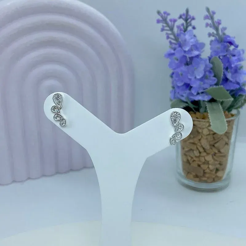 Brinco Ear Cuff 4 Gotas Cravejadas