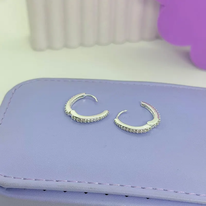 Argola Click Duo Cravejada Oval – foto 2