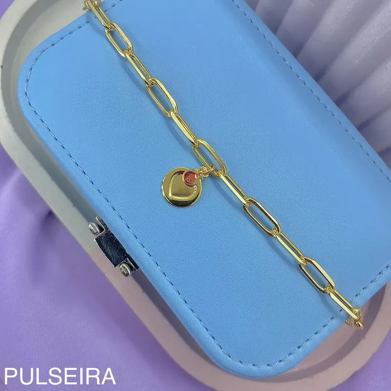 Pulseira Corrente Cartier + Ping Coração – foto 2