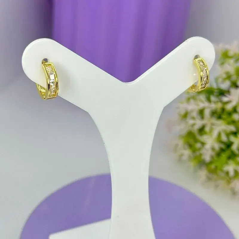 Argola Click 4 Pedras Zirconias
