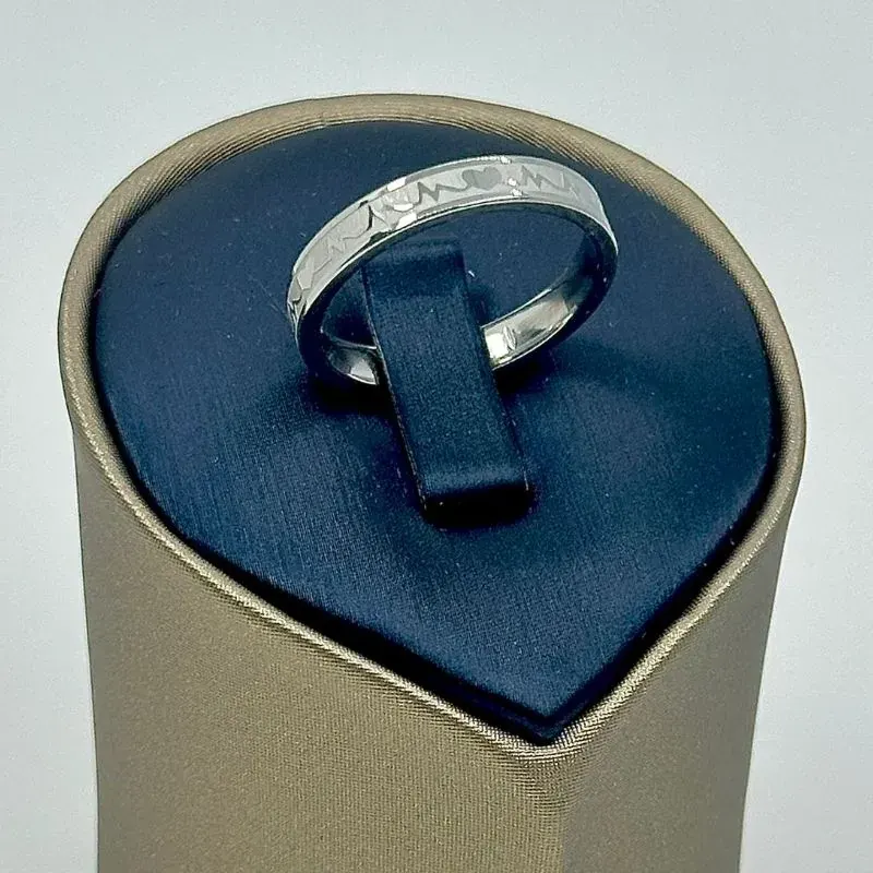 Aliança Quadrada Batimentos 4mm Aço 316L – foto 2