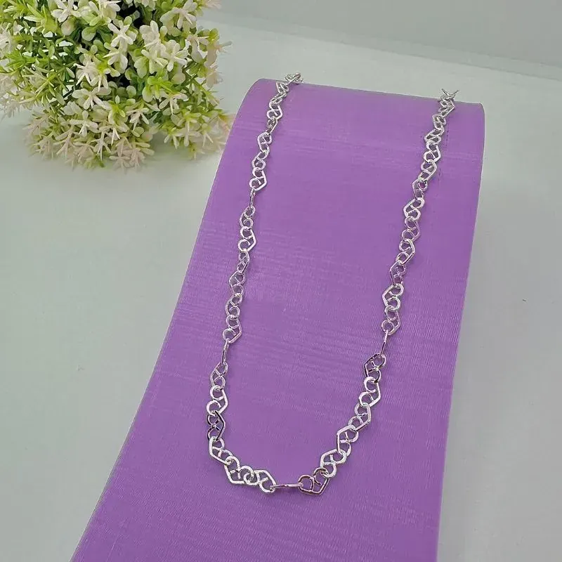 Choker Corrente Corações Trabalhados