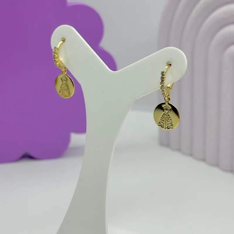 Argola Click Carvejada com Nossa Senhora – foto 3