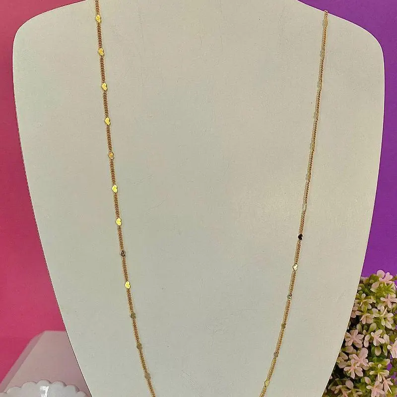 Colar Corações Diamantados 70CM