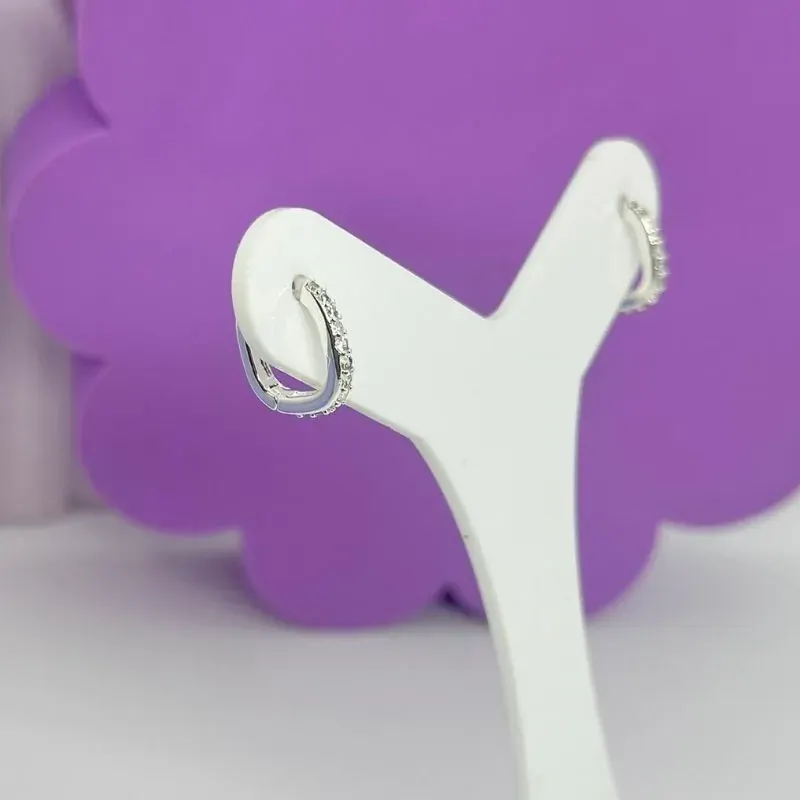 Argola Click Quadrada Cravejada