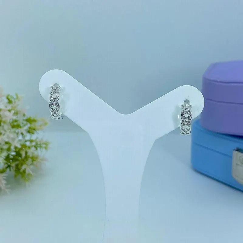 Argola Click Trança X Cravejada