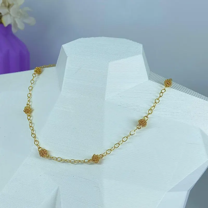 Choker Correntinha e Bolinhas Enroladinhas C02582 – foto 2