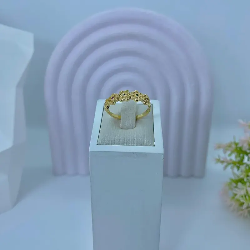 Anel Arranjo Flores com Zirconias – foto 3