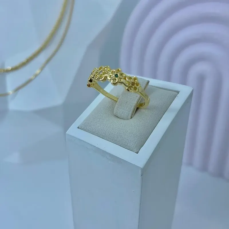 Anel Arranjo Flores com Zirconias – foto 2