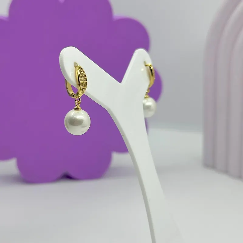 Argola Click Cravejada com Pérola – foto 3