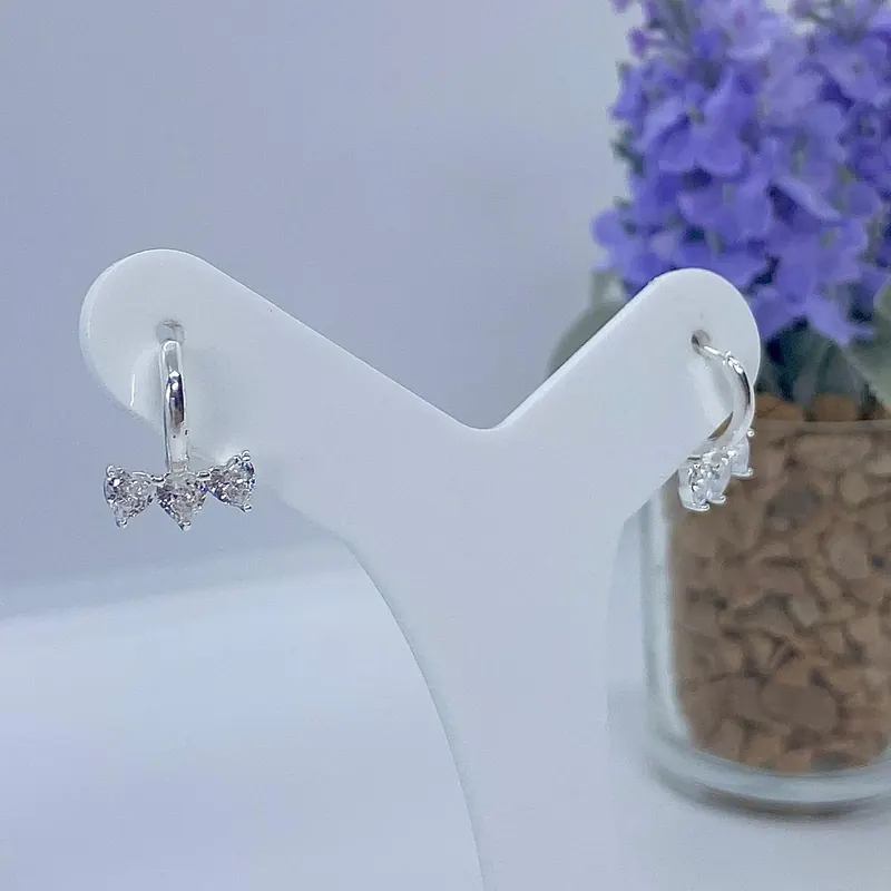Argola Click Trio Corações Zircônias – foto 2