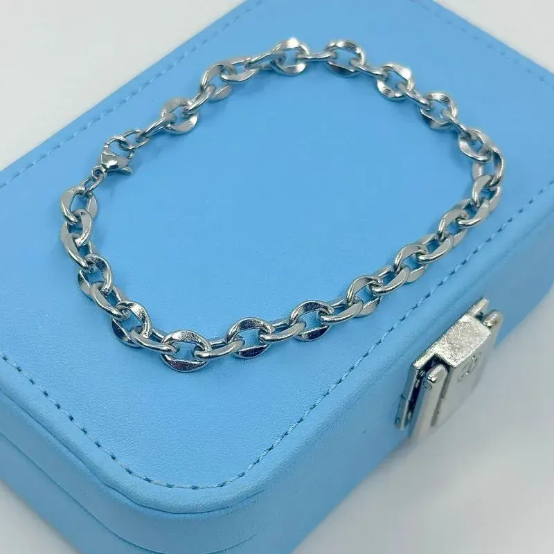 Pulseira Corrente Elos Arredondados Aço 316L
