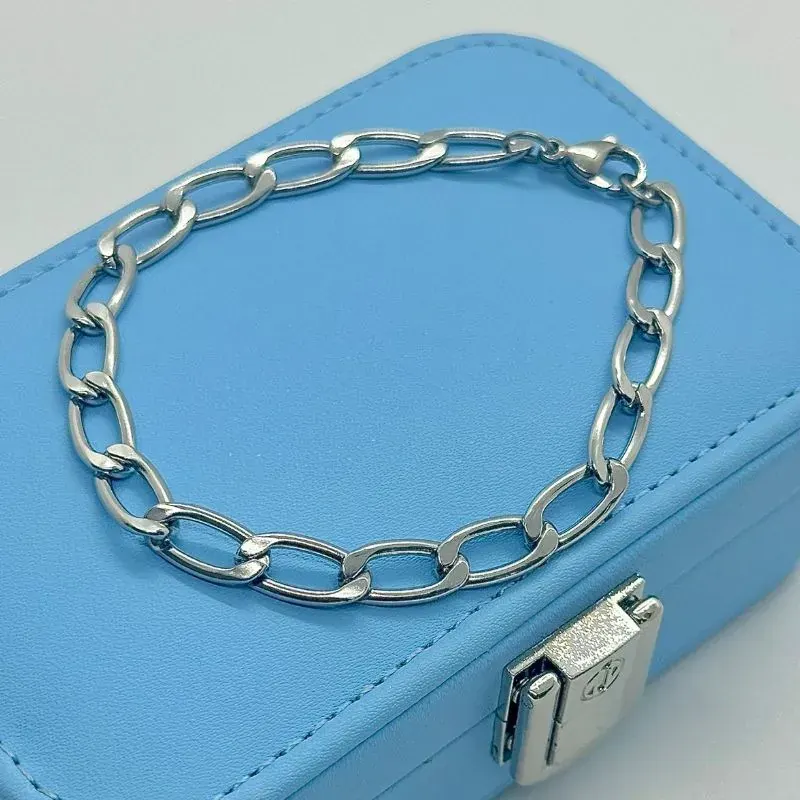 Pulseira Corrente Elos Longos 7mm Aço 316L