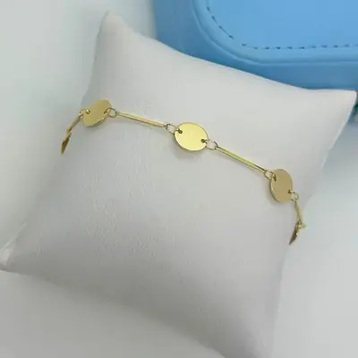 Pulseira Plaquinhas e Canutilhos