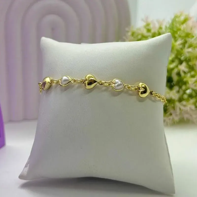 Pulseira Coração e Pérola