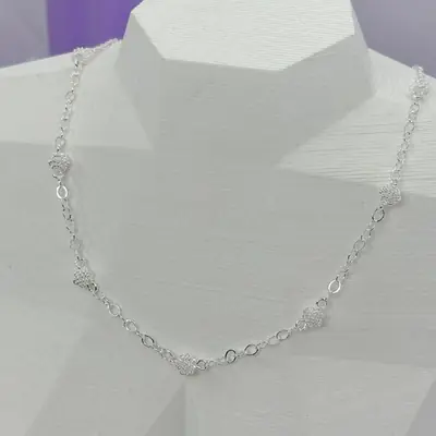 Choker Correntinha e Bolinhas Enroladinhas