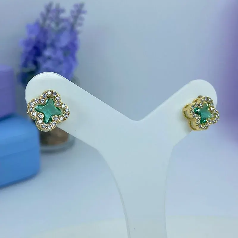 Brinco Inspiração Van Cleef Esmeralda