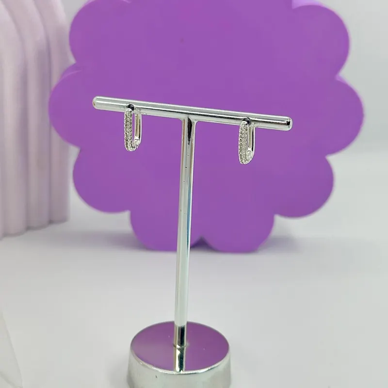 Argola Click Retangular Cravejada – foto 2