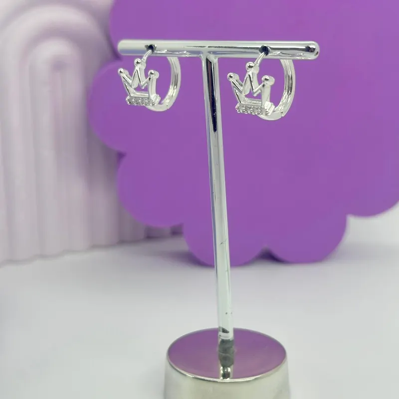 Argola Click Coroa Cravejada – foto 3