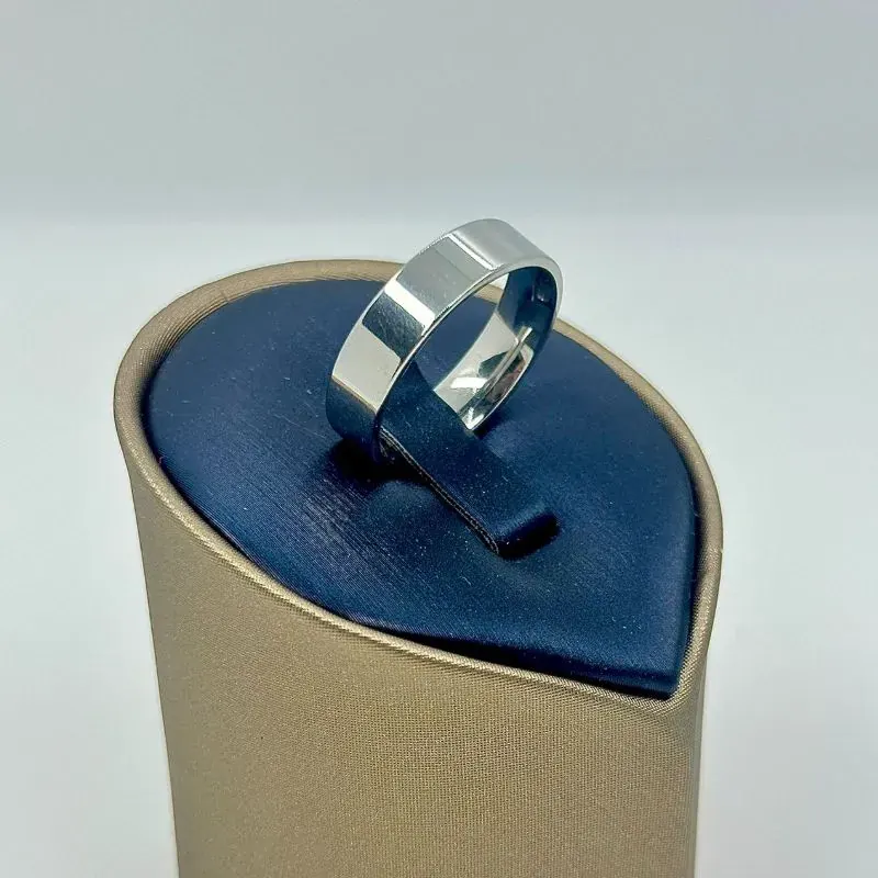 Aliança Quadrada Lisa 6mm Aço 316L