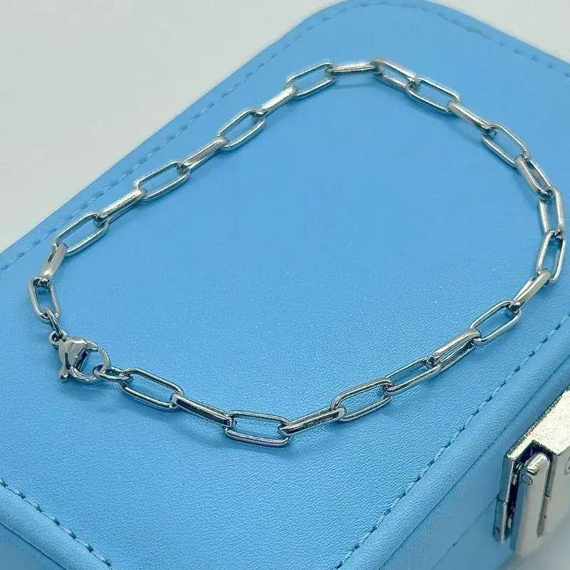 Pulseira Elo Cartier Arrendondado 4mm Aço 316L