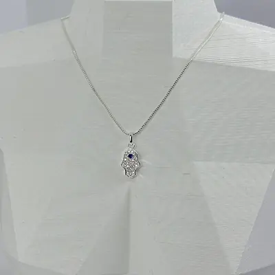 Colar Mão de Fátima Cravejada