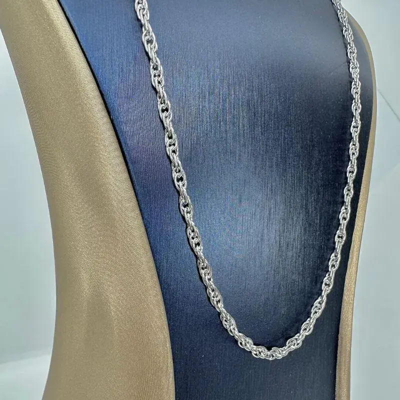 Colar Elo Entrelaçados 60CM Aço 316L