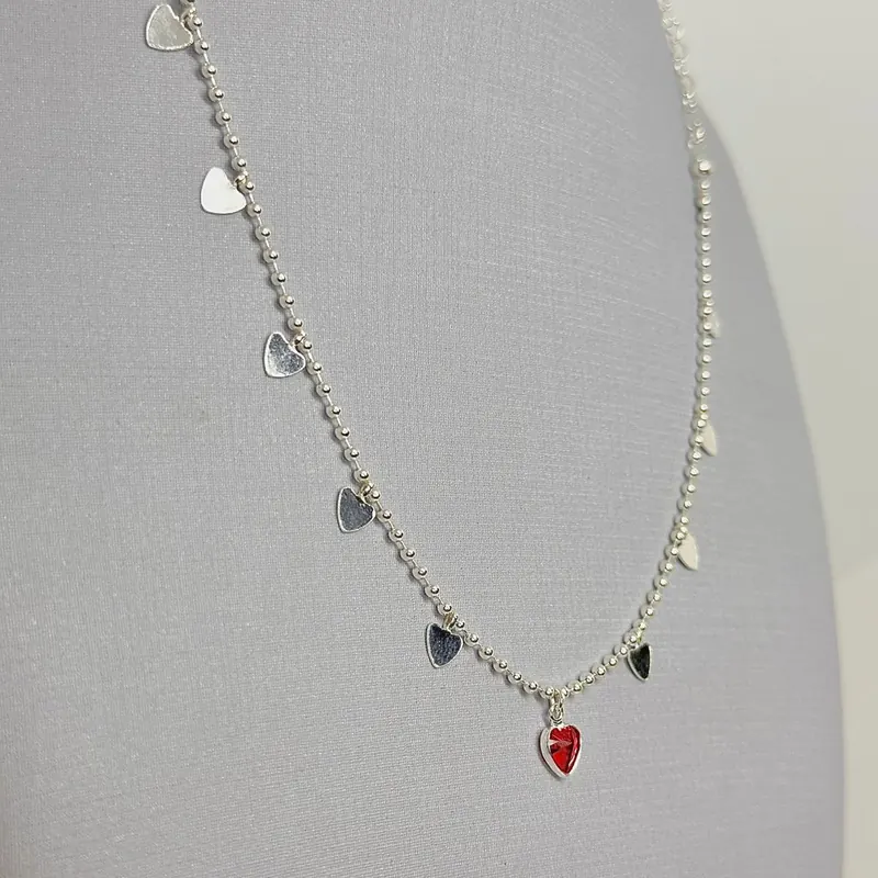 Choker Bolinhas e Coração Vermelho – foto 2