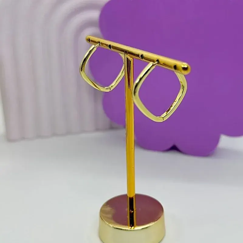 Argola Click Quadrada Tubo Fino