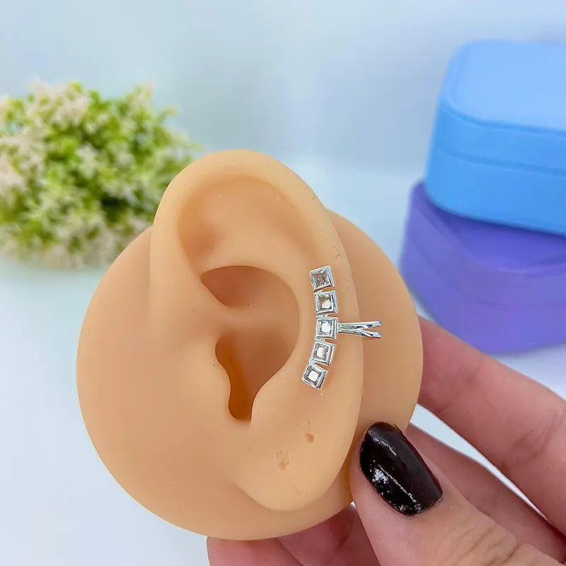Piercing Fake Quadradinhos Zircônias – foto 4