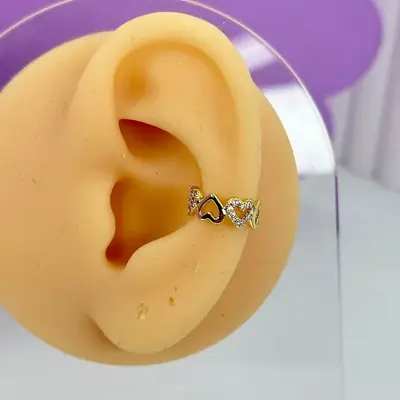 Piercing Fake Corações 2 Gravejados
