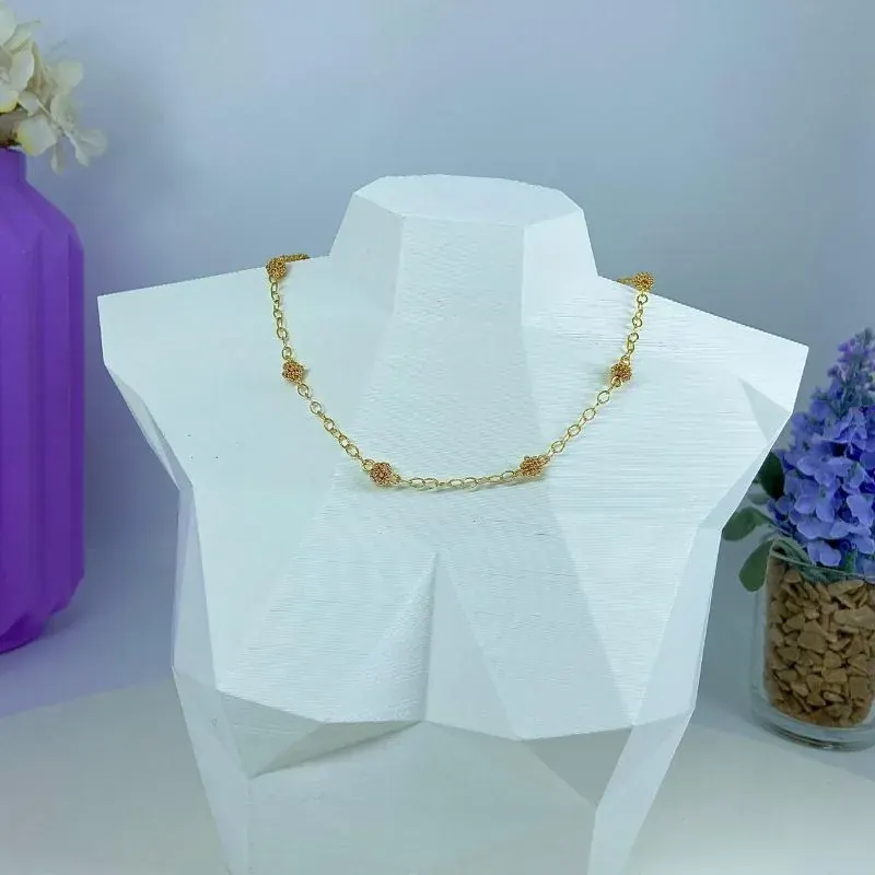 Choker Correntinha e Bolinhas Enroladinhas C02582