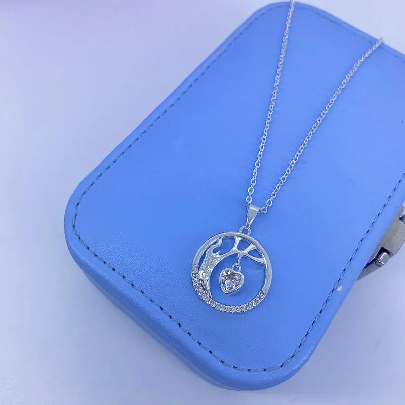 Colar Árvore da Vida com Coração Pendurado 45CM