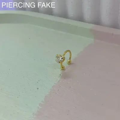 Piercing Fake Pedra Zircônia Coração