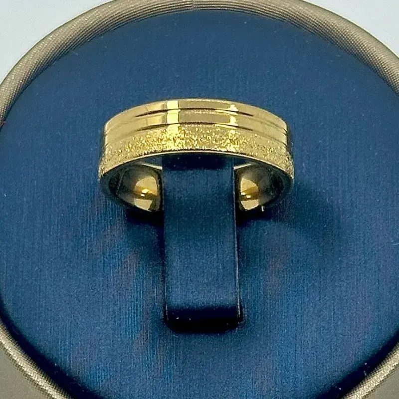 Aliança Quadrada 2 Linhas Brilhantes 6mm Aço 316L – foto 5
