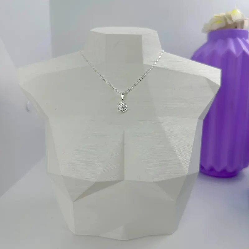 Colar Flor Origami Cravejada – foto 2