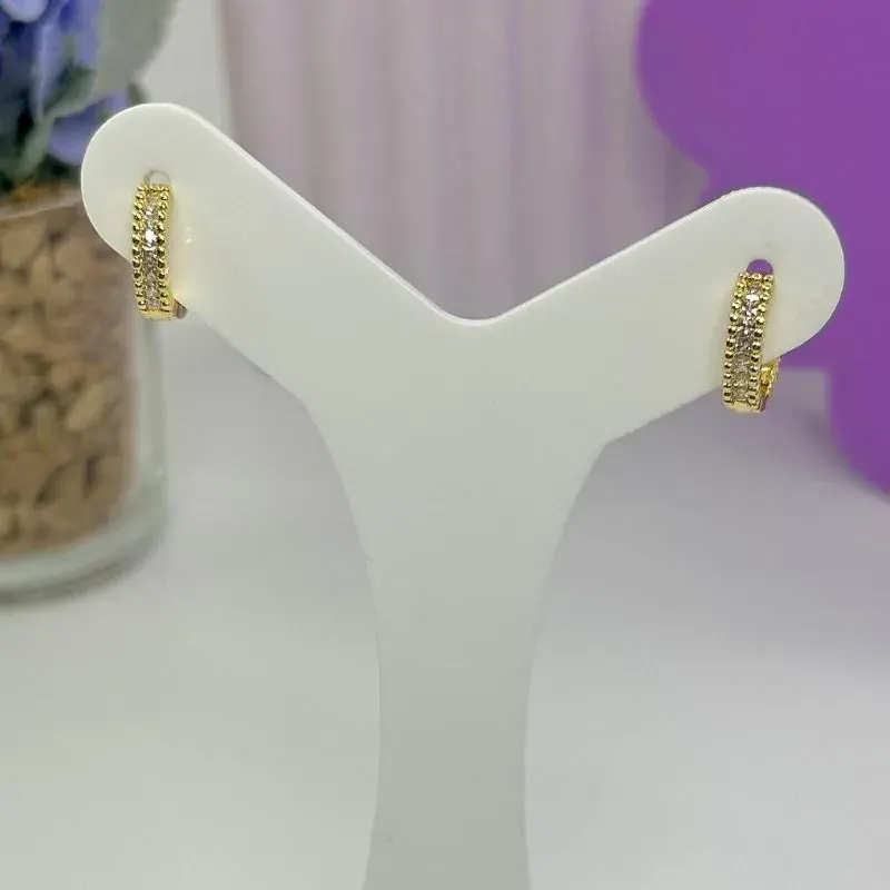 Argola Click Cravejada Pontilhada